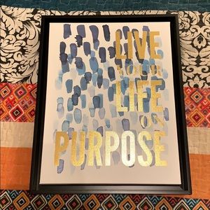 Live Your Life on Purpose wall art